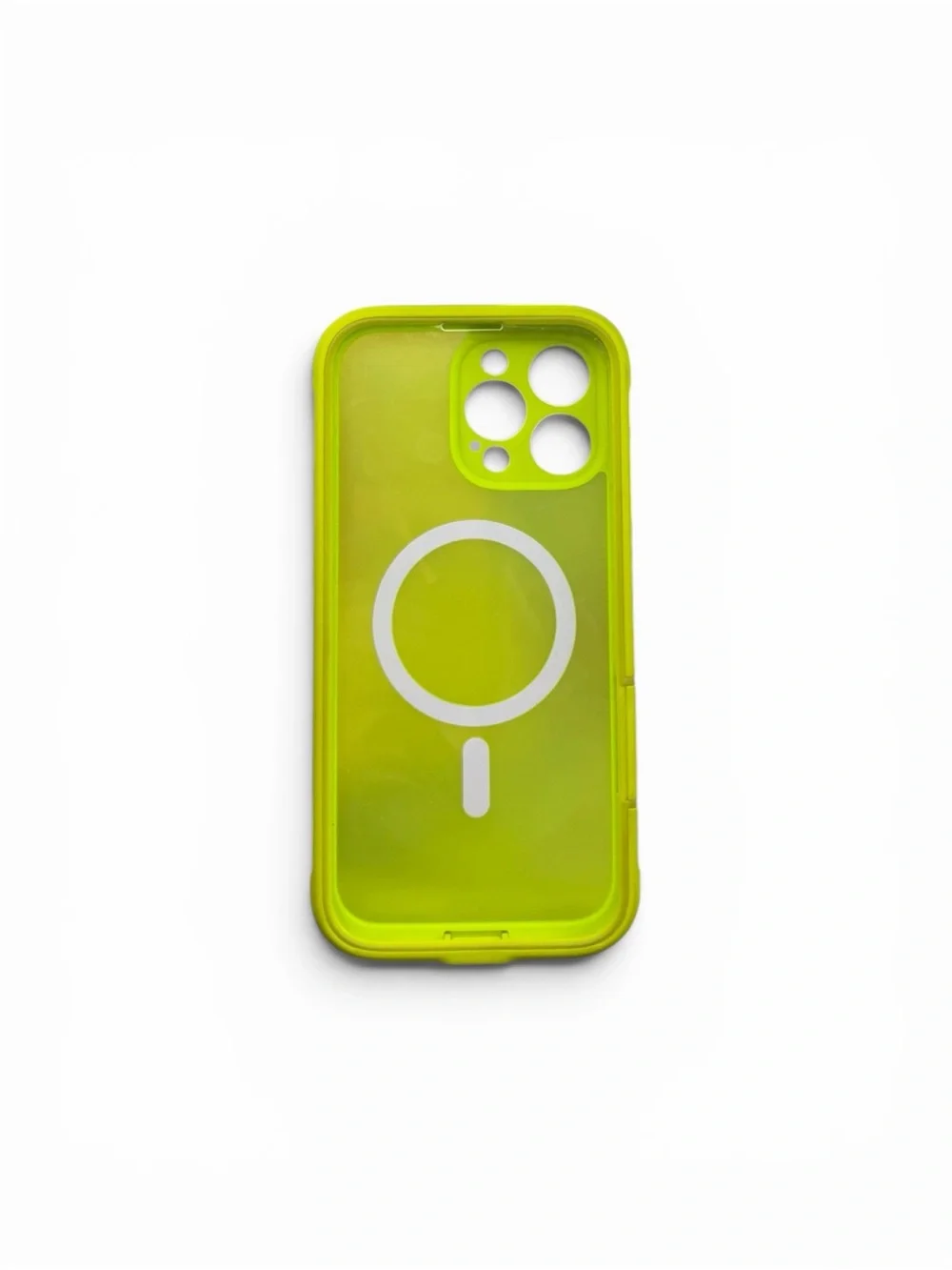 Neon Lime MagSafe-Compatible Clear iPhone Case